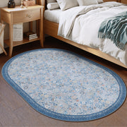 Floral Non-Slip Vintage Washable Area Rug navy Blue Soft & Stain Resistant