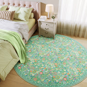 Vintage Washable Soft & Stain Resistant Floral Area Rug Sage Green Non-Slip