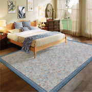 Floral Non-Slip Vintage Washable Area Rug navy Blue Soft & Stain Resistant