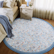 Floral Non-Slip Vintage Washable Area Rug navy Blue Soft & Stain Resistant