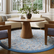 Floral Non-Slip Vintage Washable Area Rug navy Blue Soft & Stain Resistant