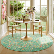 Vintage Washable Soft & Stain Resistant Floral Area Rug Sage Green Non-Slip