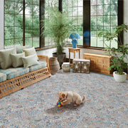 Floral Non-Slip Vintage Washable Area Rug navy Blue Soft & Stain Resistant