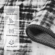 Black Minimalist Modern Door Mat Washable Non-Slip Low Pile Indoor Rug