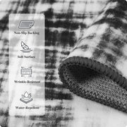 Black Minimalist Modern Door Mat Washable Non-Slip Low Pile Indoor Rug