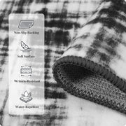 Black Minimalist Modern Door Mat Washable Non-Slip Low Pile Indoor Rug