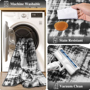 Black Minimalist Modern Door Mat Washable Non-Slip Low Pile Indoor Rug