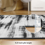 Black Minimalist Modern Door Mat Washable Non-Slip Low Pile Indoor Rug