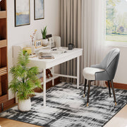 Black Minimalist Modern Door Mat Washable Non-Slip Low Pile Indoor Rug