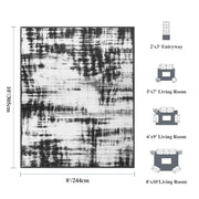 Black Minimalist Modern Door Mat Washable Non-Slip Low Pile Indoor Rug