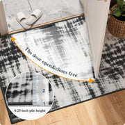 Black Minimalist Modern Door Mat Washable Non-Slip Low Pile Indoor Rug