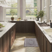 Brown Vintage Area Rug Machine Washable Durable Low Pile Non-Slip Carpet