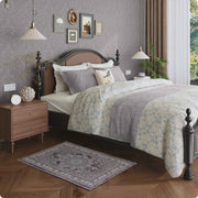 Brown Vintage Area Rug Machine Washable Durable Low Pile Non-Slip Carpet