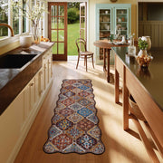 Caramel Scalloped Soft Moroccan Rug Washable Ultra-Thin Non-Slip Carpet