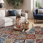 Caramel Scalloped Soft Moroccan Rug Washable Ultra-Thin Non-Slip Carpet