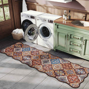 Caramel Scalloped Soft Moroccan Rug Washable Ultra-Thin Non-Slip Carpet