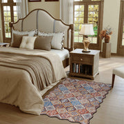 Caramel Scalloped Soft Moroccan Rug Washable Ultra-Thin Non-Slip Carpet