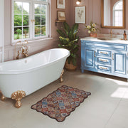 Caramel Scalloped Soft Moroccan Rug Washable Ultra-Thin Non-Slip Carpet