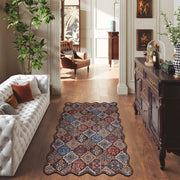 Caramel Scalloped Soft Moroccan Rug Washable Ultra-Thin Non-Slip Carpet