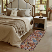 Caramel Scalloped Soft Moroccan Rug Washable Ultra-Thin Non-Slip Carpet