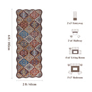 Caramel Scalloped Soft Moroccan Rug Washable Ultra-Thin Non-Slip Carpet