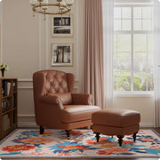 Floral Washable Area Rug Beige Soft Low Pile Non Slip Indoor Doormat