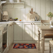 Floral Washable Area Rug Soft Stain Resistant Non-Slip Brown Boho Carpet