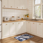 Modern Navy Blue Pattern Washable Rug Soft Stain Resistant Non-Slip Carpet