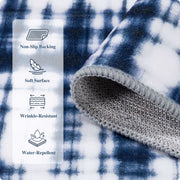 Modern Navy Blue Pattern Washable Rug Soft Stain Resistant Non-Slip Carpet