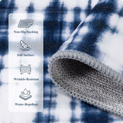 Modern Navy Blue Pattern Washable Rug Soft Stain Resistant Non-Slip Carpet