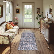 Moroccan Washable Scalloped Rug Black Ultra-Thin Soft Stain Resistant Carpet