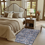 Moroccan Washable Scalloped Rug Black Ultra-Thin Soft Stain Resistant Carpet