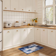 Soft Modern Area Rug Washable Low Pile Blue Pattern Non-Slip Carpet