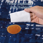 Soft Modern Area Rug Washable Low Pile Blue Pattern Non-Slip Carpet