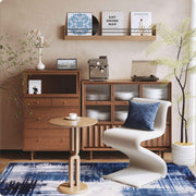 Soft Modern Area Rug Washable Low Pile Blue Pattern Non-Slip Carpet