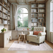 Soft Washable Vintage Rug Light Grey Distressed Non-Slip Stain Resistant Indoor Carpet