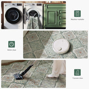 Ultra-Thin Light Green Moroccan Rug Scalloped Soft Washable Indoor Carpet