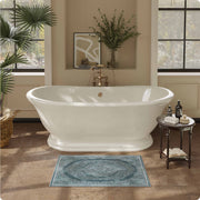 Vintage Rug Green Washable Area Rug Non-Slip Backing Durable Low Pile Mat