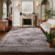 Vintage Washable Rug Brown Distressed Soft Non-Slip Floor Mat Carpet