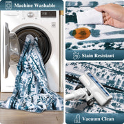 Washable Area Rug Modern Soft Stain-Resistant Non-Slip Carpet for Home