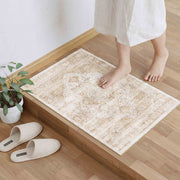 Yellow Washable Vintage Area Rug Soft Non-Slip Kids and Pets Friendly Carpet