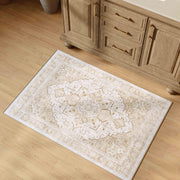 Yellow Washable Vintage Area Rug Soft Non-Slip Kids and Pets Friendly Carpet