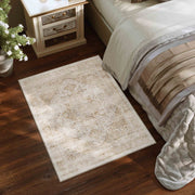 Yellow Washable Vintage Area Rug Soft Non-Slip Kids and Pets Friendly Carpet