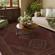 Vintage Washable Soft & Stain Resistant Area Rug Carpets Crimson Red