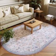 Floral Non-Slip Vintage Washable Soft & Stain Resistant Area Rug Indoor Purple