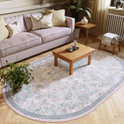 Floral Non-Slip Vintage Washable Colorful Soft & Stain Resistant Area Rug Pink