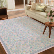 Floral Non-Slip Vintage Washable Colorful Soft & Stain Resistant Area Rug Pink