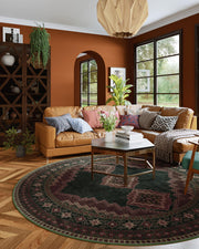 Vintage Washable Soft & Stain Resistant Area Rug Carpets Dark Brown