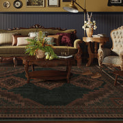 Vintage Washable Soft & Stain Resistant Area Rug Carpets Dark Brown