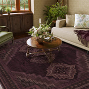 Vintage Washable Soft & Stain Resistant Area Rug Carpets Red Burgundy